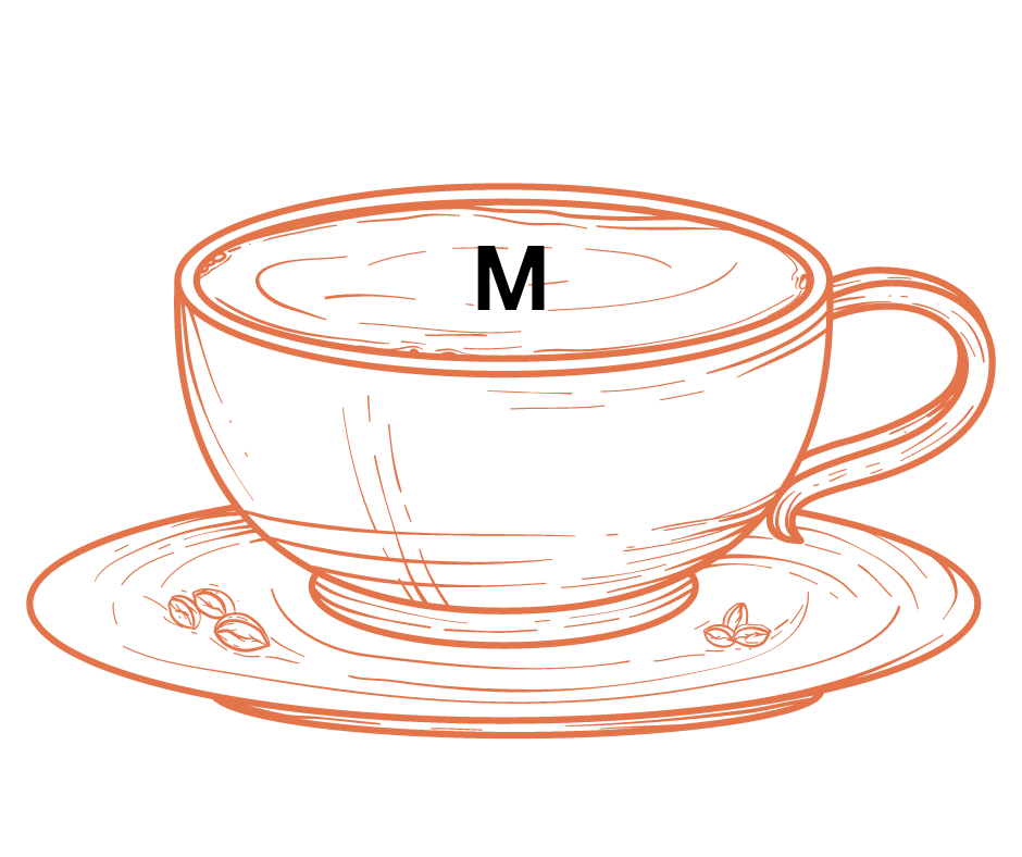 Letter M Coffee Cup Reading