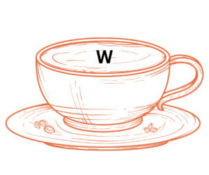 Letter W Coffee Cup Reading