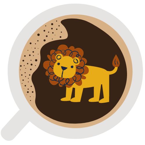 Lion Coffee Cup Reading